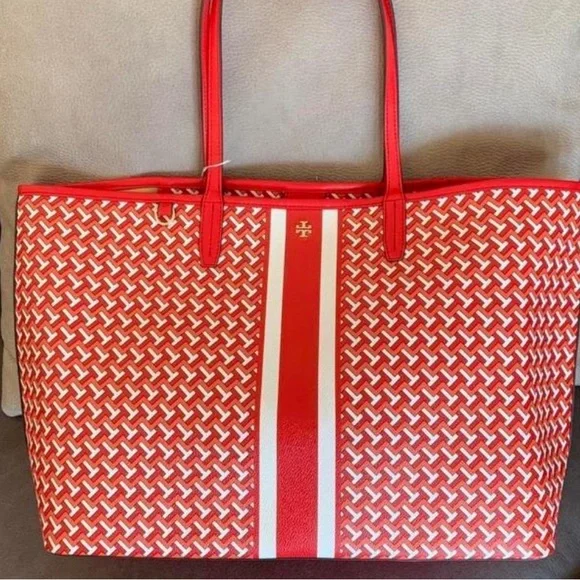 Tory Burch T Zag Tote Large Red T-Zag - Picture 5 of 7